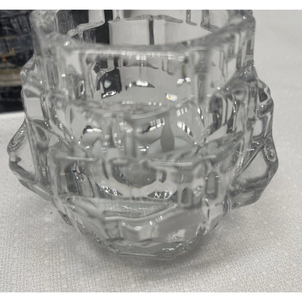 Fitz and Floyd Fairmont Glass Votive Tea Light Barrel Candle Holder w/Box